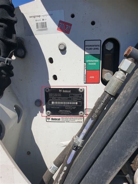 bobcat skid steer serial number location